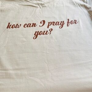 Cream T-Shirt with Brown Text